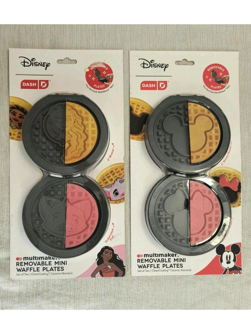 New Lot Disney Dash MultiMaker Mini Waffle Plates Mickey Minnie Moana